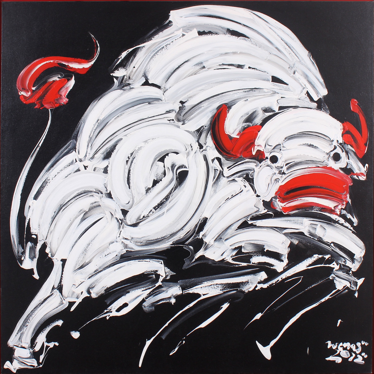 White Bull on Black